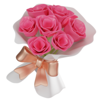 Rose Strauß zum Valentinstag Tag Feier. 3d machen png