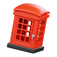 Telephone Box Isolated. Symbols Icons And Culture Of England. 3D Rendering png