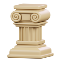 Roman Pole Isolated. Symbols Icons And Culture Of Italy. 3D Rendering png