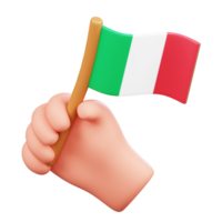 mano participación Italia bandera aislado. símbolos íconos y cultura de Italia. 3d hacer png