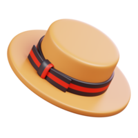 italiano diportista cappello isolato. simboli icone e cultura di Italia. 3d rendere png