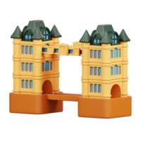 Tower Bridge London Isolated. Symbols Icons And Culture Of England. 3D Rendering png