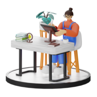 A Teenage Girl Engaged in 3D Digital Drawing at the Computer Desk png