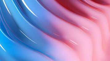 AI generated blue and pink abstract background with curves photo