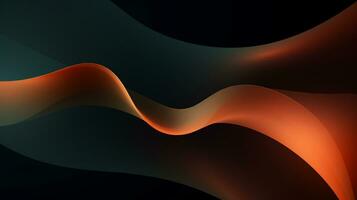 AI generated a black and orange abstract background with curves photo