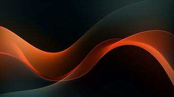 AI generated a black and orange abstract background with curves photo