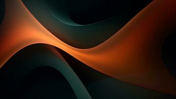 AI generated a black and orange abstract background with curves photo