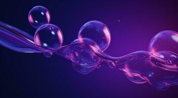 AI generated an image of bubbles and a dark purple background photo