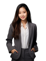 AI generated a confident woman wearing blazer and white shirt transparent image png