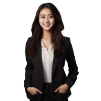 AI generated a confident woman wearing blazer and white shirt transparent image png