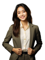 AI generated a confident woman wearing blazer and white shirt transparent image png