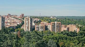 A view from a height of the western part of Madrid in Spain. video