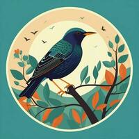 pájaro ilustraciones con hermosa colores foto