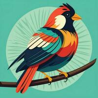 AI generated bird illustrations with beautiful colors photo