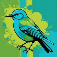 AI generated bird illustrations with beautiful colors photo