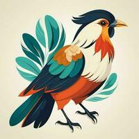 AI generated bird illustrations with beautiful colors photo