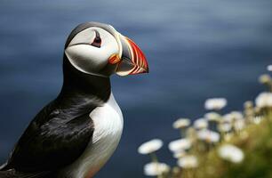 ai generado atlántico frailecillo pájaro. ai generado foto