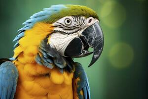 AI generated Blue and yellow macaw parrot. AI Generated photo