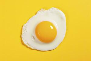 AI generated Fried egg on a yellow background. AI Generated photo