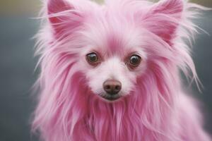 AI generated Pink colored dog. AI Generated photo