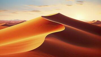 AI generated Desert with magical sands and dunes as inspiration for exotic adventures in dry climates.  AI Generated. photo