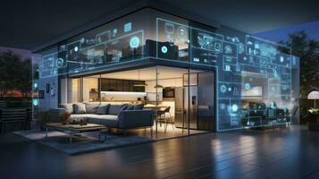 AI generated A Glimpse into the Connected Smart Home of Tomorrow. AI Generated photo