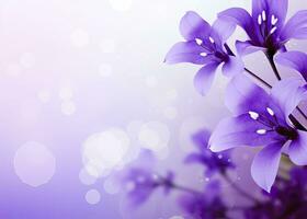 AI generated Abstract spring background with purple flowers. AI Generated photo