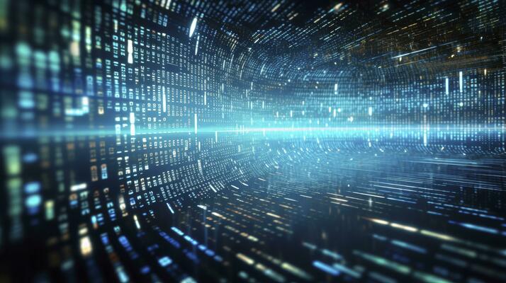 AI generated An abstract digital background with binary code and AI algorithms running in the background. AI Generated