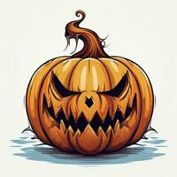 AI generated Halloween design with pumpkins. AI Generated photo