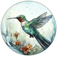 AI generated Hummingbird clipart on white background. AI Generated photo