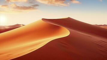AI generated Desert with magical sands and dunes as inspiration for exotic adventures in dry climates.  AI Generated. photo