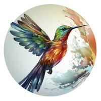 AI generated Hummingbird clipart on white background. AI Generated photo