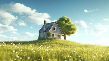 AI generated Green and environmentally friendly housing concept. AI Generated photo