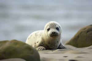 AI generated Harbor seal cub. AI Generated photo