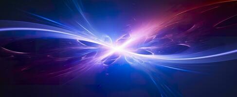 AI generated Neon colored glowing high energy singularity in space, 3D rendering. AI Generated photo