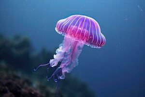 AI generated Mauve stinger purple jellyfish. AI Generated. photo