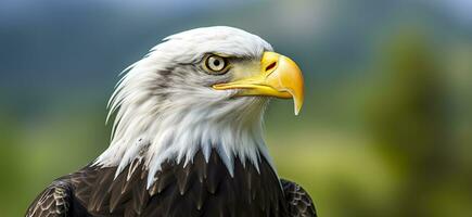 AI generated Portrait of an american bald eagle, wildlife. Generative AI photo