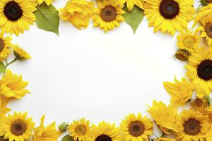 AI generated Sunflower Background with copy shape. AI Generated photo