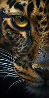 AI generated Leopard macro photography. AI Generated photo