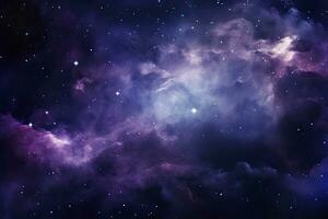 AI generated Purple Galaxy space stars in Outer Space. AI Generated photo