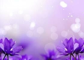 AI generated Abstract spring background with purple flowers. AI Generated photo