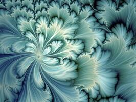 AI generated Aqua and Green psychedelic fractal.  AI Generated photo