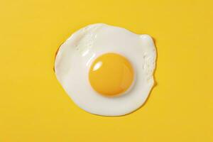 AI generated Fried egg on a yellow background. AI Generated photo