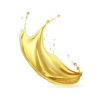 AI generated Golden Oil or Cosmetic essence splash isolated on white background, 3d illustration. AI Generated photo