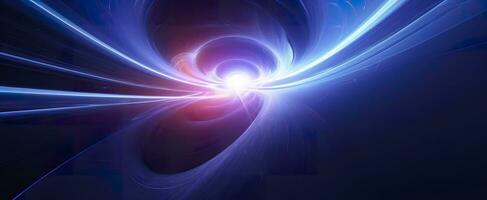 AI generated Neon colored glowing high energy singularity in space, 3D rendering. AI Generated photo