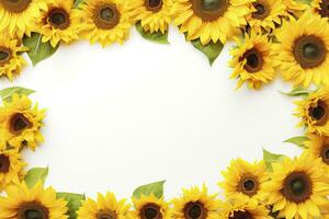 AI generated Sunflower Background with copy shape. AI Generated photo