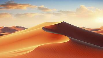 AI generated Desert with magical sands and dunes as inspiration for exotic adventures in dry climates.  AI Generated. photo