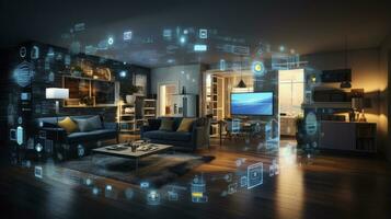 AI generated A Glimpse into the Connected Smart Home of Tomorrow. AI Generated photo