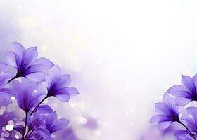 AI generated Abstract spring background with purple flowers. AI Generated photo