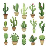 AI generated The Cactus set on white background. Clipart illustrations. AI Generated photo